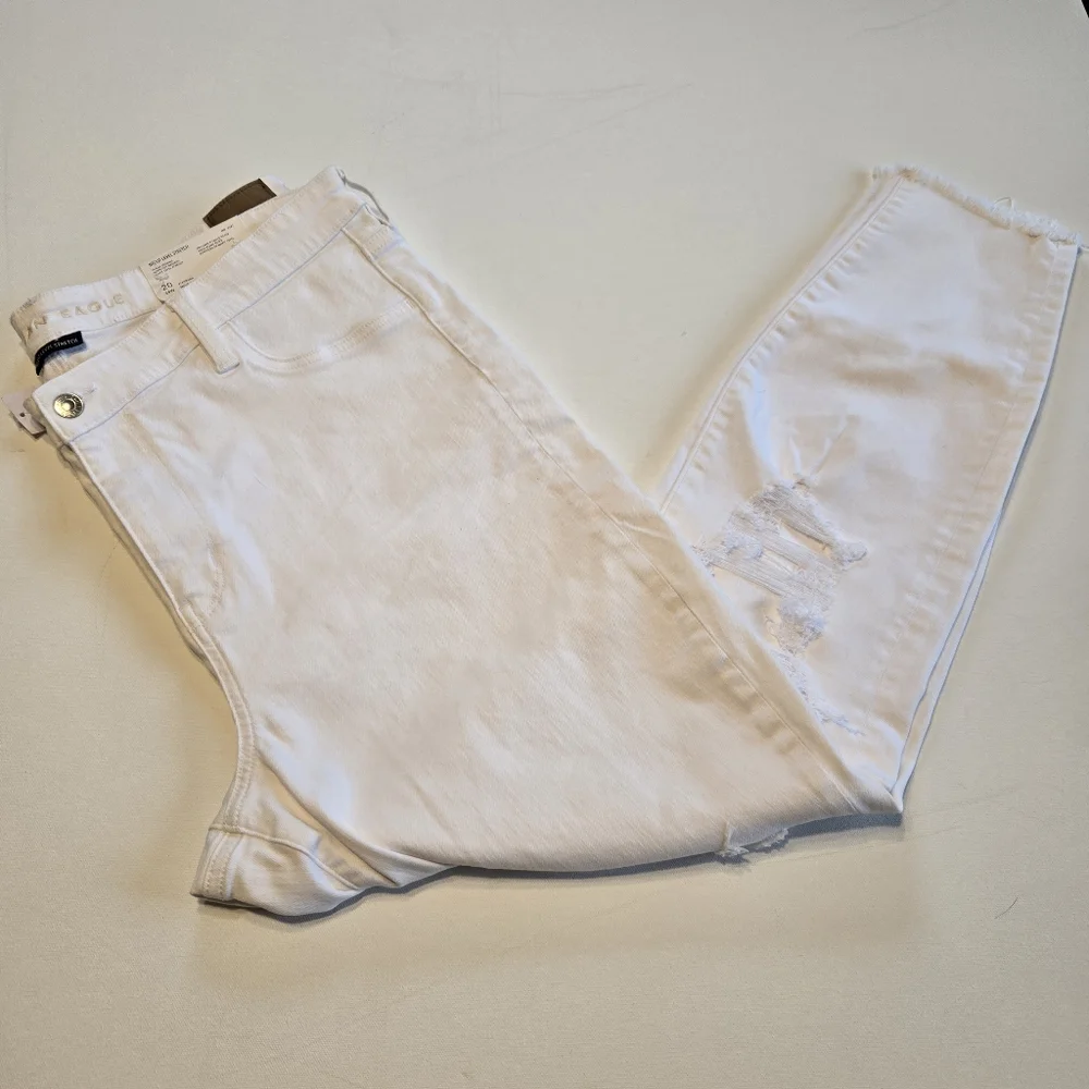 American Eagle White Hi-Rise Jeggings Next‎ Level Stretch Womens Size 20